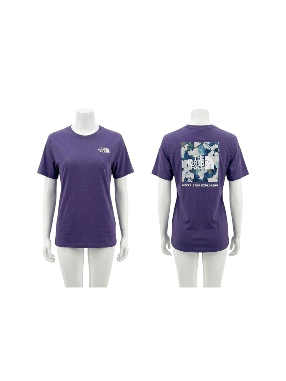 The North Face Women’s XL Lavender Purple Graphic Tee “Never Stop Exploring”